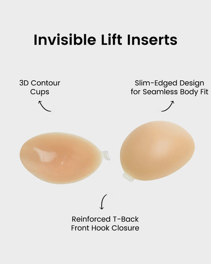 Front-Closure Silicone Self-Adhesive Invisible Bra — Set of 2