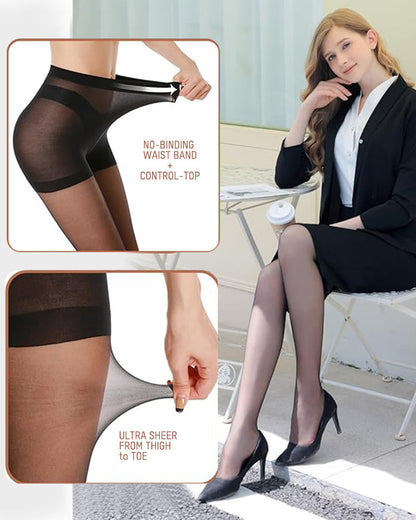 Collants Transparents Indémaillables 40D (Lot de 5)