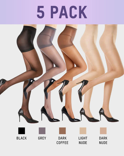 Collants Transparents Indémaillables 40D (Lot de 5)