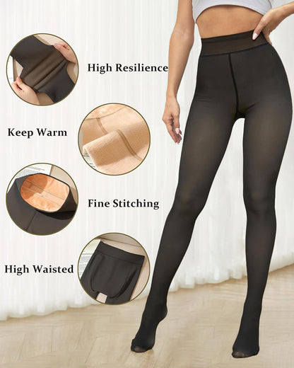 Collants Transparents Doublés Polaire