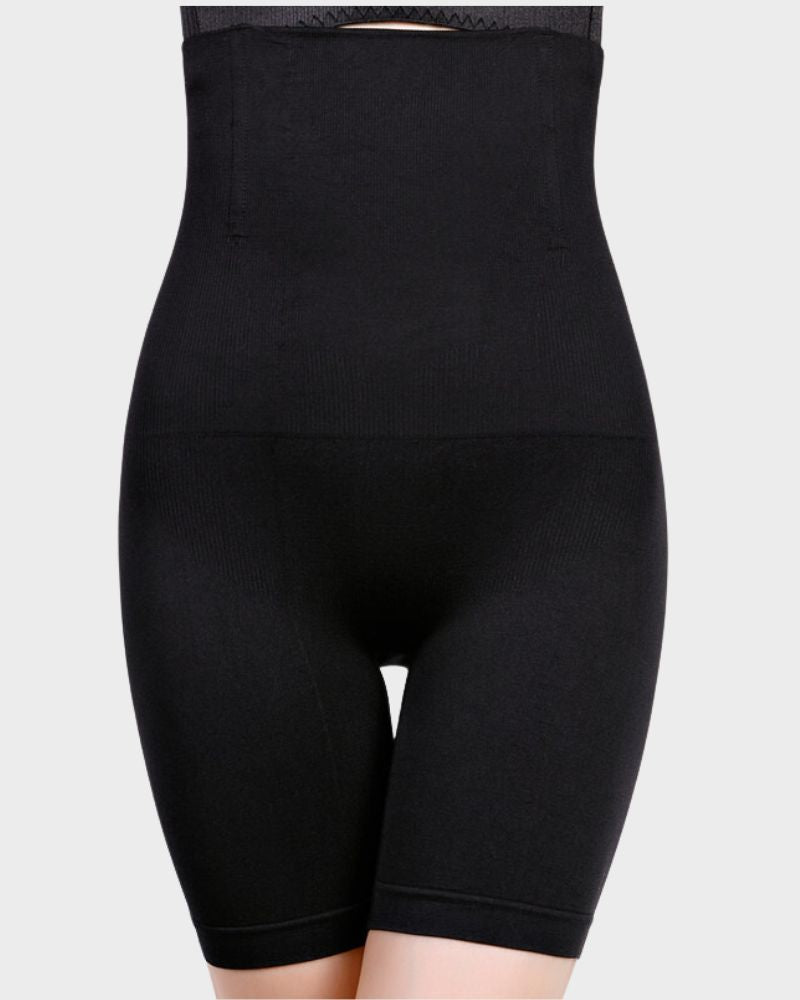Nahtlose figurformende Shorts mit hoher Taille, mittellang