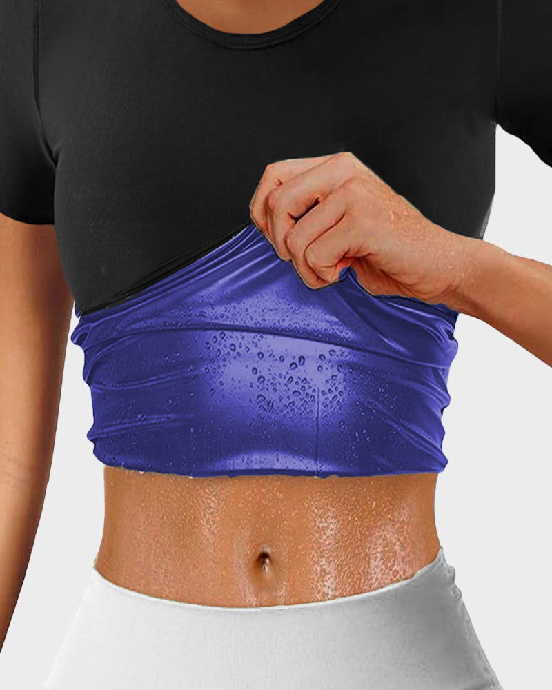 Sauna-T-Shirt mit kurzen Ärmeln und Schwitzeffekt