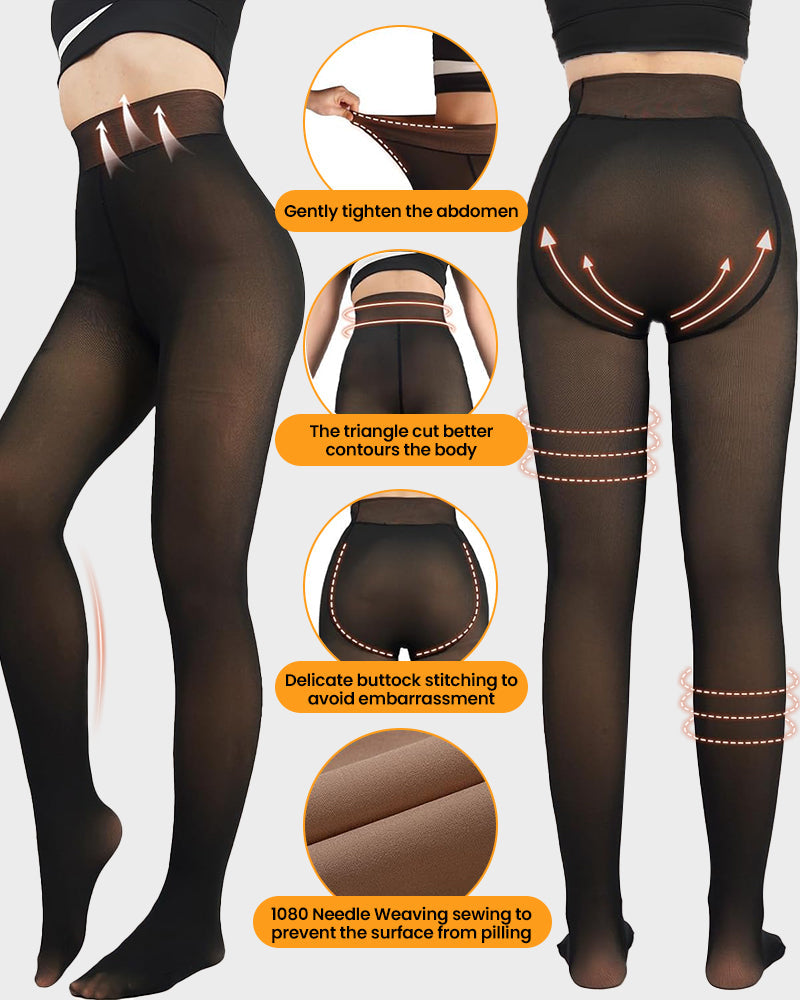 Collants Transparents Doublés Polaire