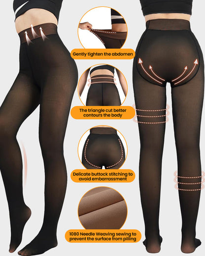 Collants Transparents Doublés Polaire