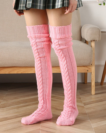 Warme Zopfstrick-Socken