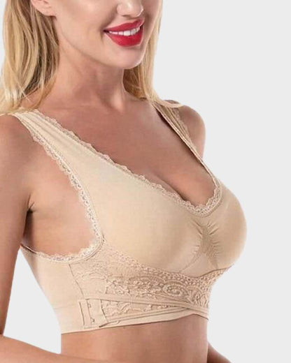 Atmungsaktiver Push-up-Spitzen-Komfort-BH