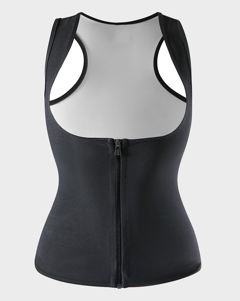 Sauna-Tanktop mit offenem Brustbereich und Reißverschluss