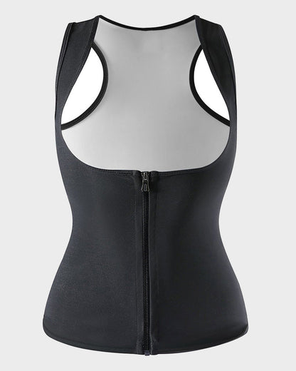 Sauna-Tanktop mit offenem Brustbereich und Reißverschluss