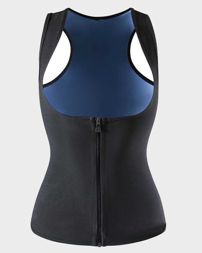 Sauna-Tanktop mit offenem Brustbereich und Reißverschluss