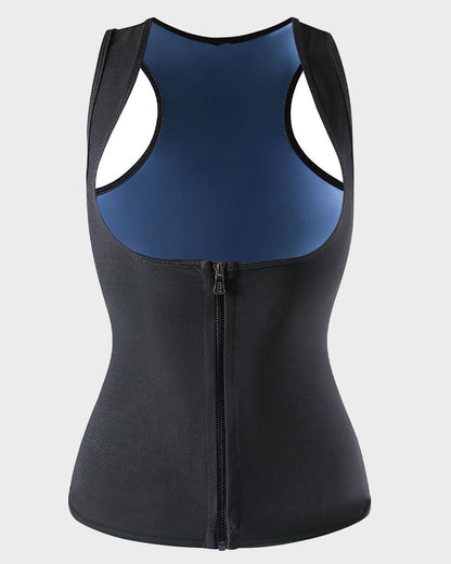 Sauna-Tanktop mit offenem Brustbereich und Reißverschluss