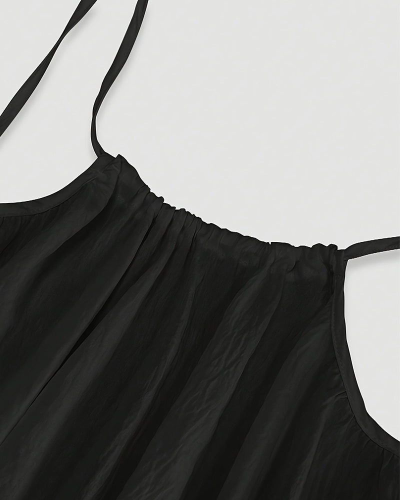 Einfarbiges rückenfreies Cami-Kleid für Damen