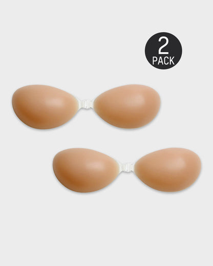 Front-Closure Silicone Self-Adhesive Invisible Bra — Set of 2