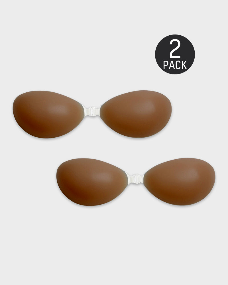 Front-Closure Silicone Self-Adhesive Invisible Bra — Set of 2