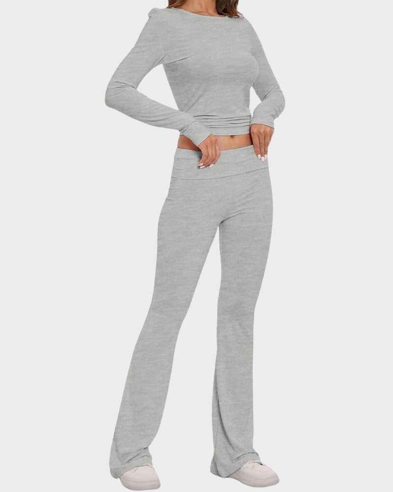 Langärmeliges Loungewear-Set aus Baumwolljersey