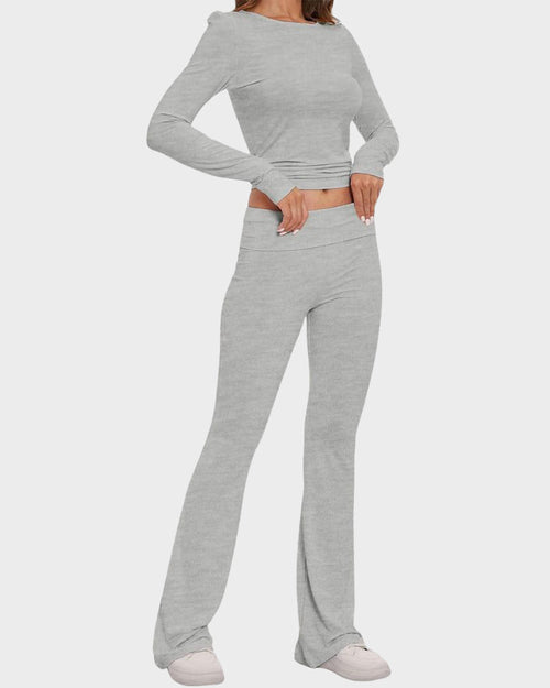 Langärmeliges Loungewear-Set aus Baumwolljersey