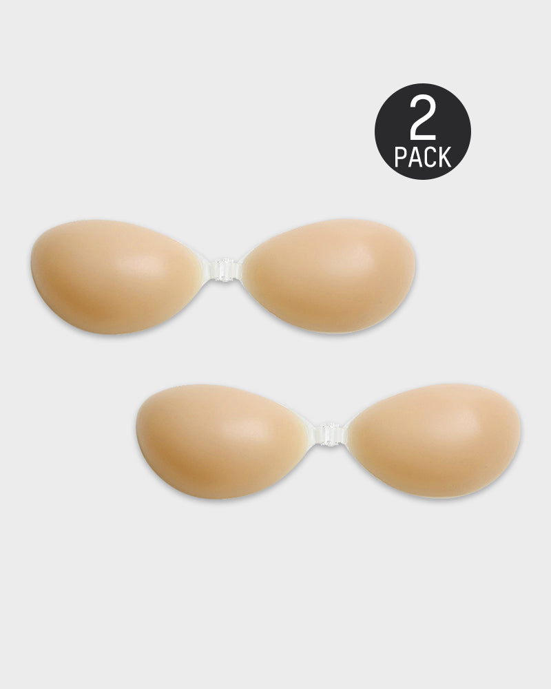 Front-Closure Silicone Self-Adhesive Invisible Bra — Set of 2