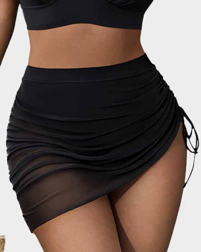 High Waist Bikini-Set mit Pareo und Bauchkontrolle