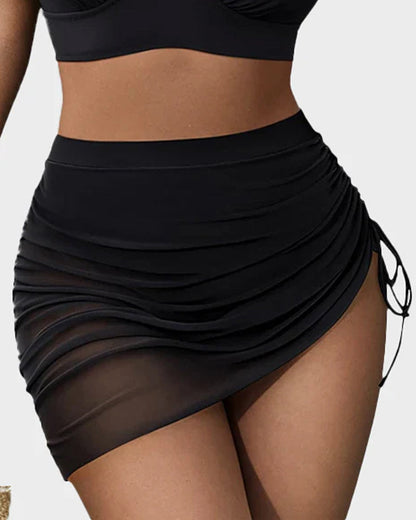 High Waist Bikini-Set mit Pareo und Bauchkontrolle