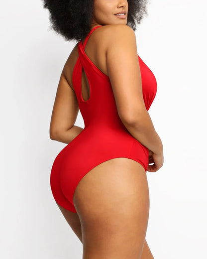 Shaping Swimsuit with Plunge Neckline