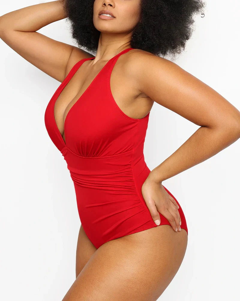 Shaping Swimsuit with Plunge Neckline