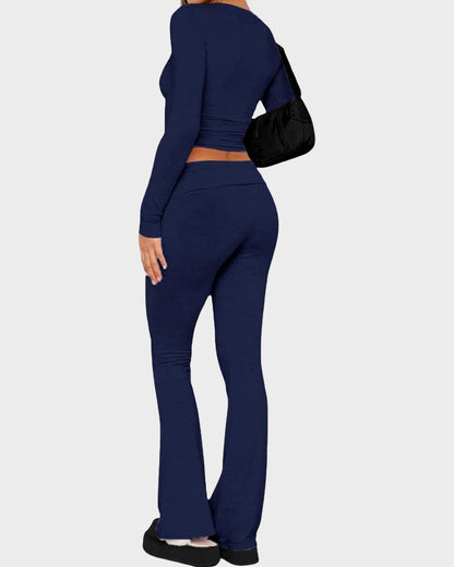 Langärmeliges Loungewear-Set aus Baumwolljersey