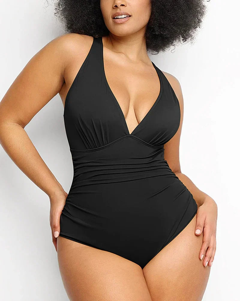 Shaping Swimsuit with Plunge Neckline