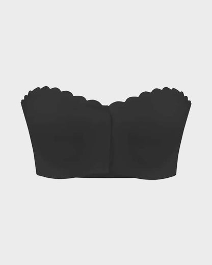 Leopard-Print Bandeau-BH mit Frontverschluss