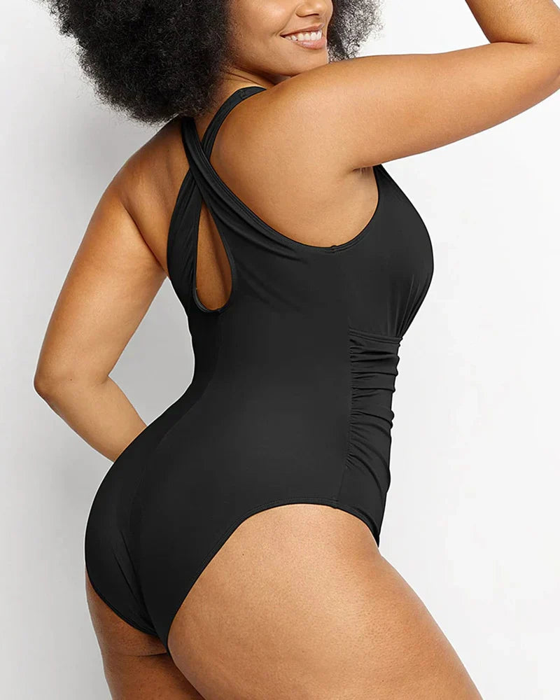 Shaping Swimsuit with Plunge Neckline