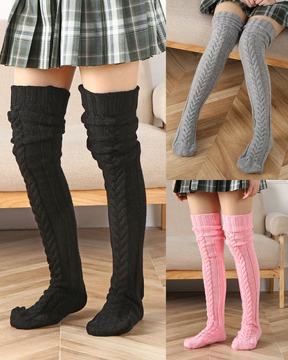 Warme Zopfstrick-Socken