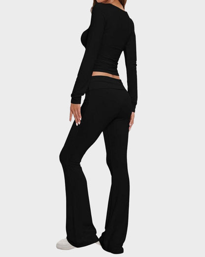Langärmeliges Loungewear-Set aus Baumwolljersey