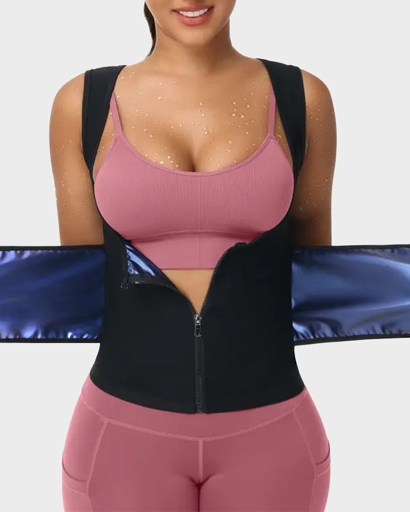 Sauna-Tanktop mit Schwitzeffekt und verstellbarer Passform
