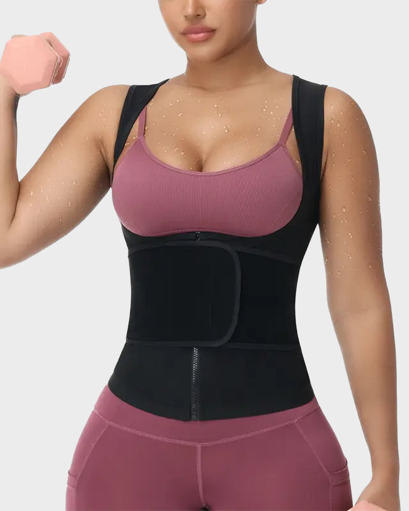 Sauna-Tanktop mit Schwitzeffekt und verstellbarer Passform