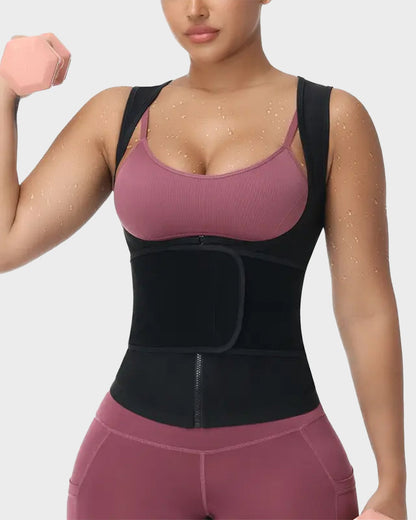 Sauna-Tanktop mit Schwitzeffekt und verstellbarer Passform