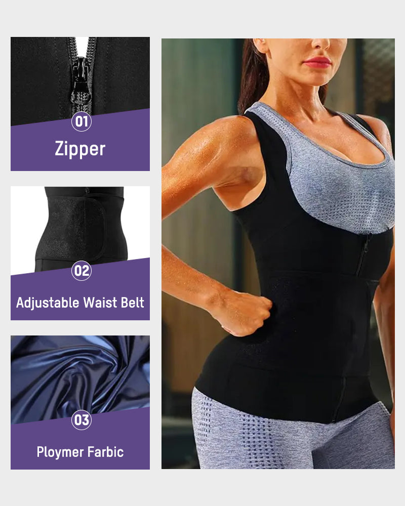 Sauna-Tanktop mit Schwitzeffekt und verstellbarer Passform