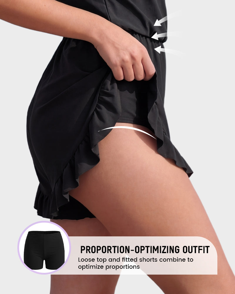Combi-Short de Bain avec Soutien-Gorge Intégré