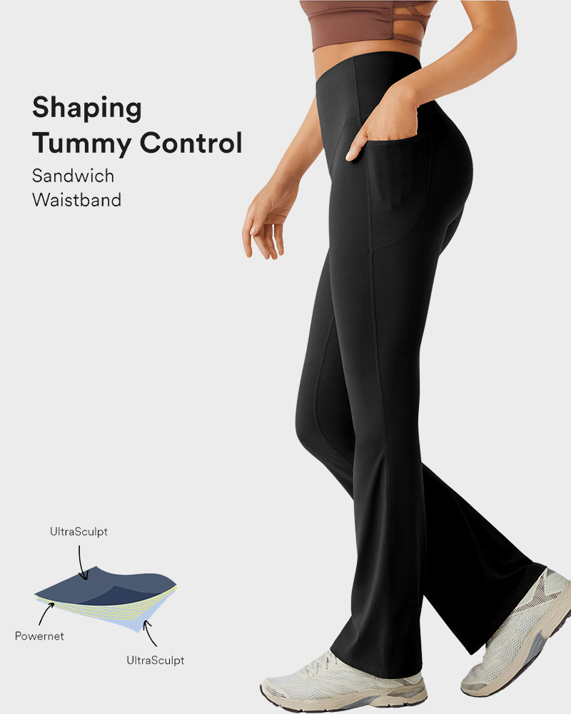 High Waist Bootcut Yoga Leggings Po-Former