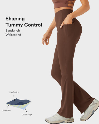 High Waist Bootcut Yoga Leggings Po-Former