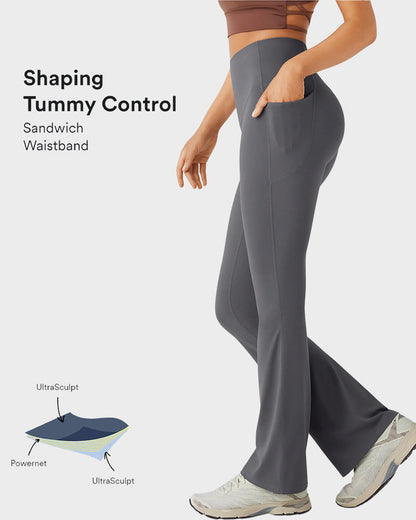 High Waist Bootcut Yoga Leggings Po-Former