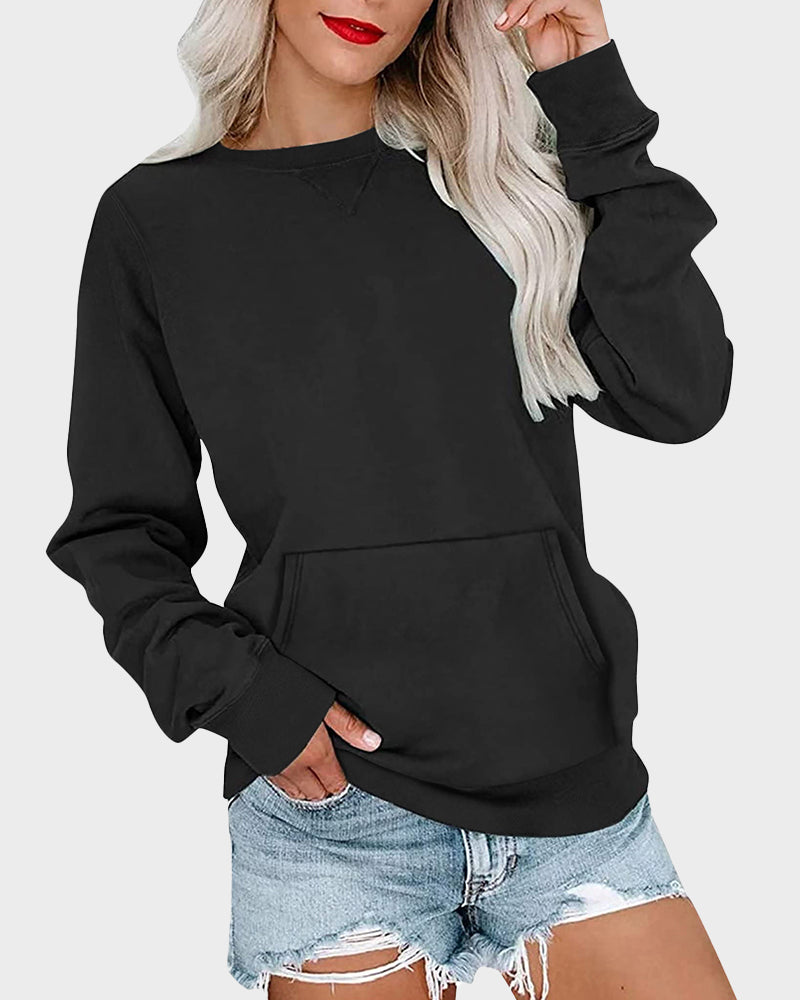 Sweatshirt Pullover Col Rond Uni