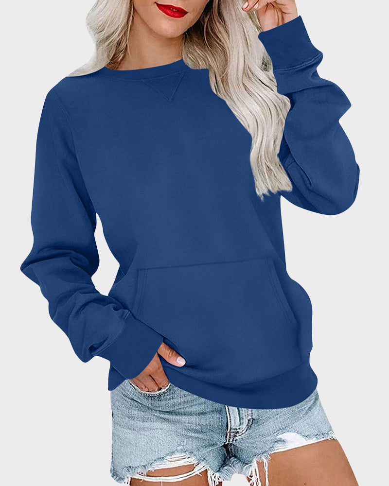 Sweatshirt Pullover Col Rond Uni