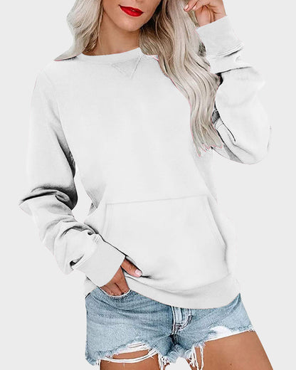 Sweatshirt Pullover Col Rond Uni