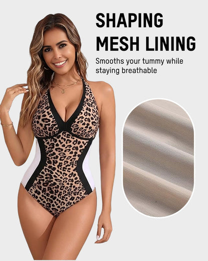 Color Block Tummy-Control One-Piece Swimsuit