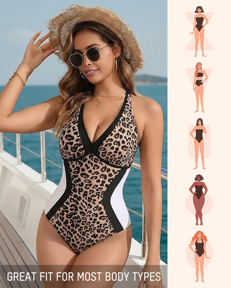 Color Block Tummy-Control One-Piece Swimsuit
