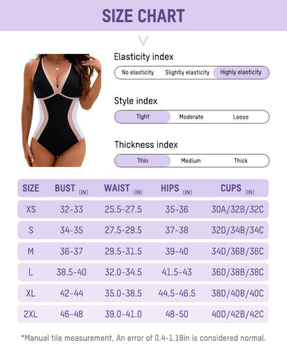 Color Block Tummy-Control One-Piece Swimsuit