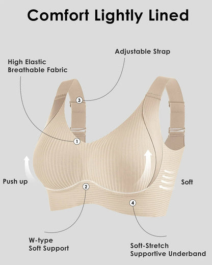 Comfort Full-Coverage Wireless Lightly Lined Bra