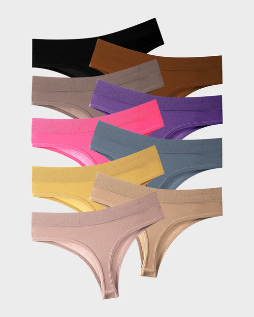 Seamless Comfort Sport Thongs (9-Pack)