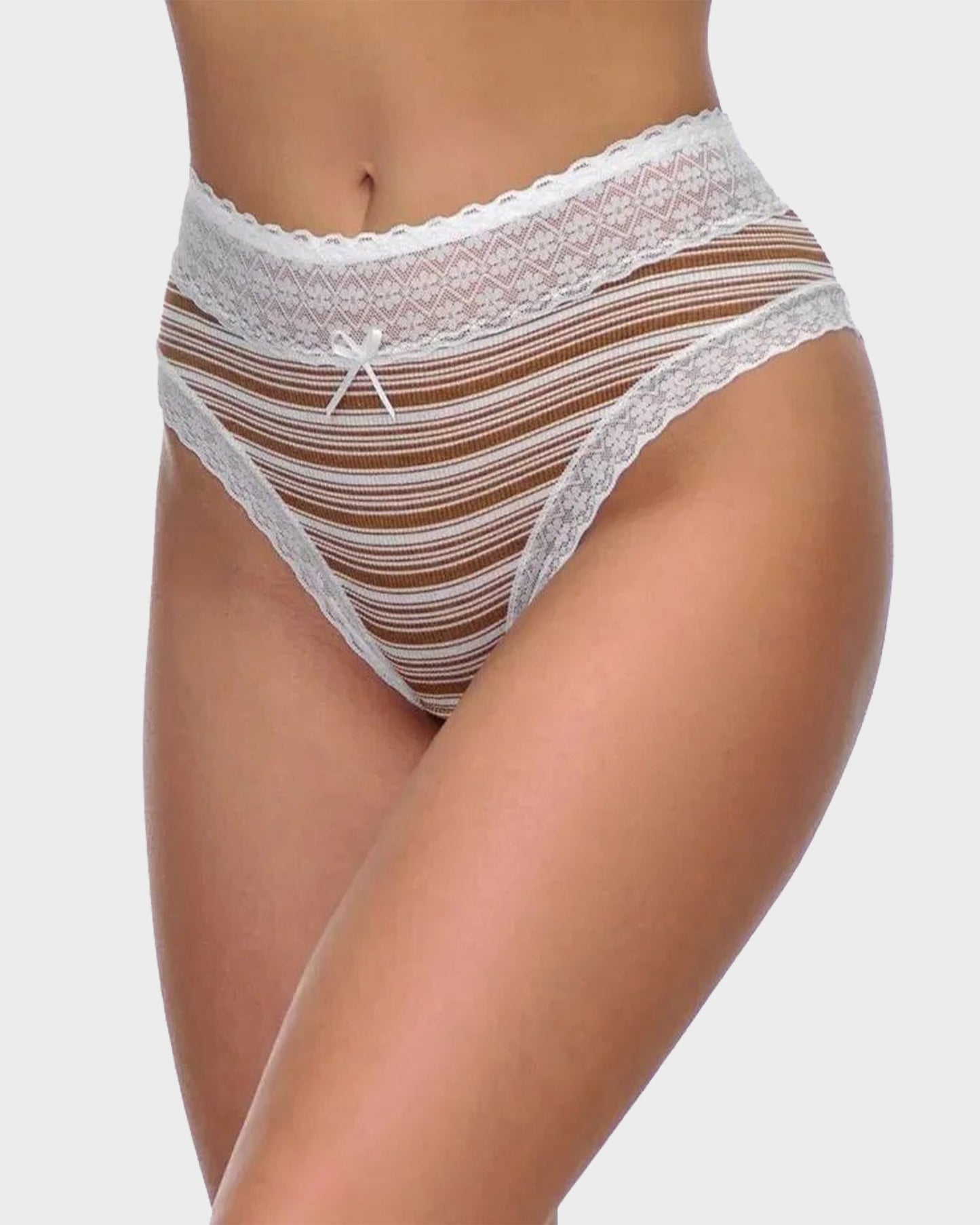Seamless Lace-Print Cotton Panties (Pack of 5)
