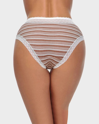 Seamless Lace-Print Cotton Panties (Pack of 5)