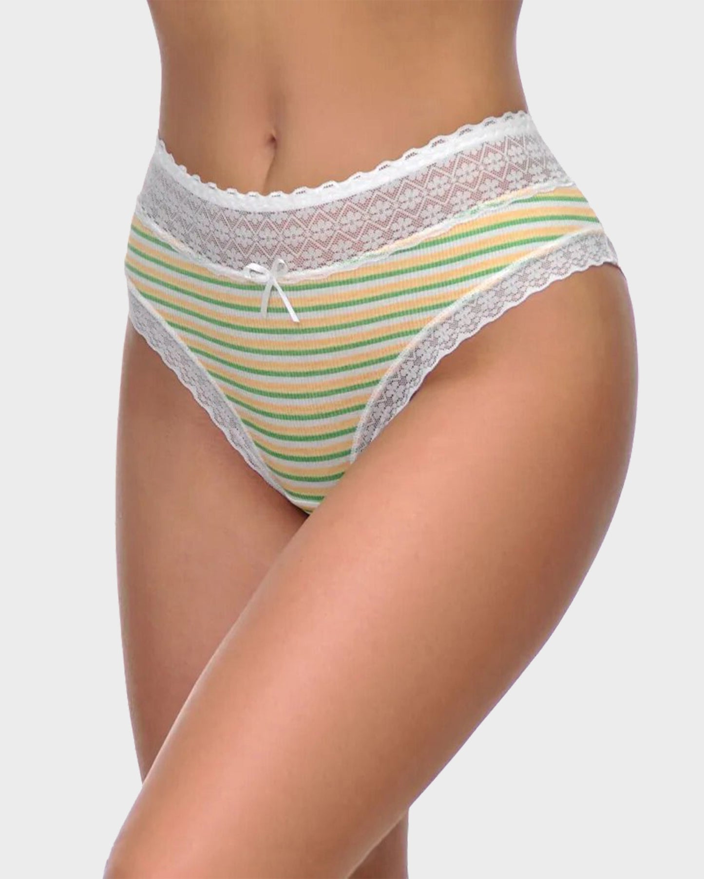 Seamless Lace-Print Cotton Panties (Pack of 5)