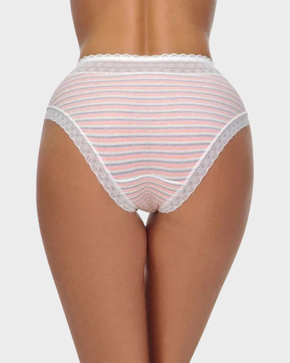 Seamless Lace-Print Cotton Panties (Pack of 5)